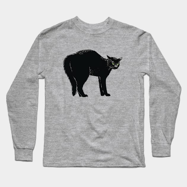 Black Cat Arch Long Sleeve T-Shirt by JCPhillipps